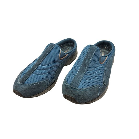Easyspirit Womens ESTravel Time Blue Brushed Leather Slide On Mules - Picture 3 of 8